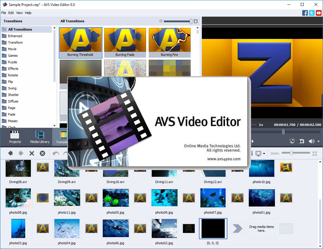 avs video editor logo